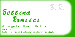 bettina romsics business card